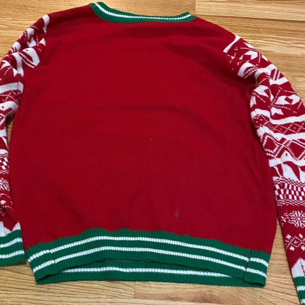 No Boundaries Red and Green Sweater